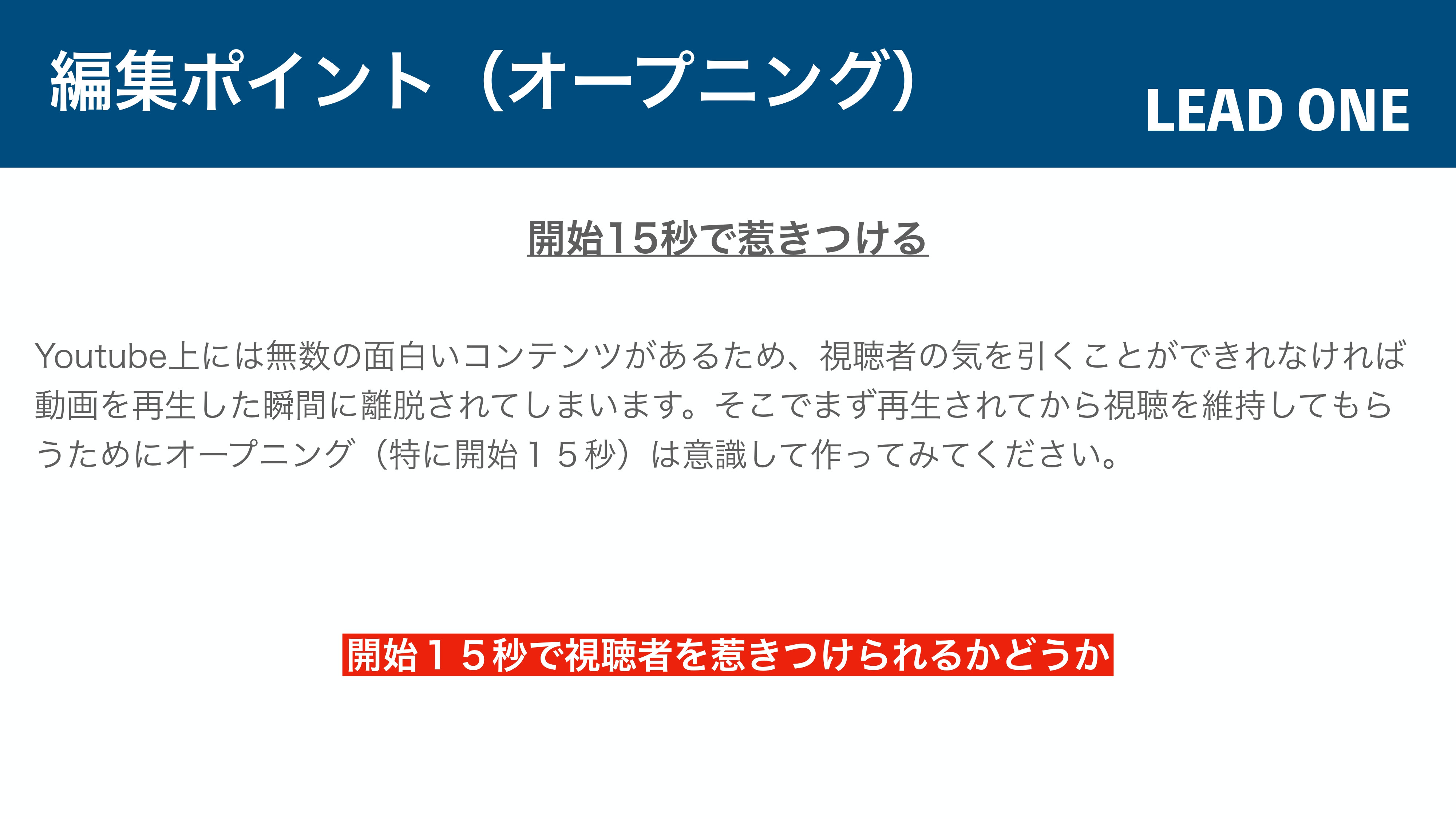 合同会社LEAD ONE - YouTube運営の手引き - {(22 + 1)}ページ目