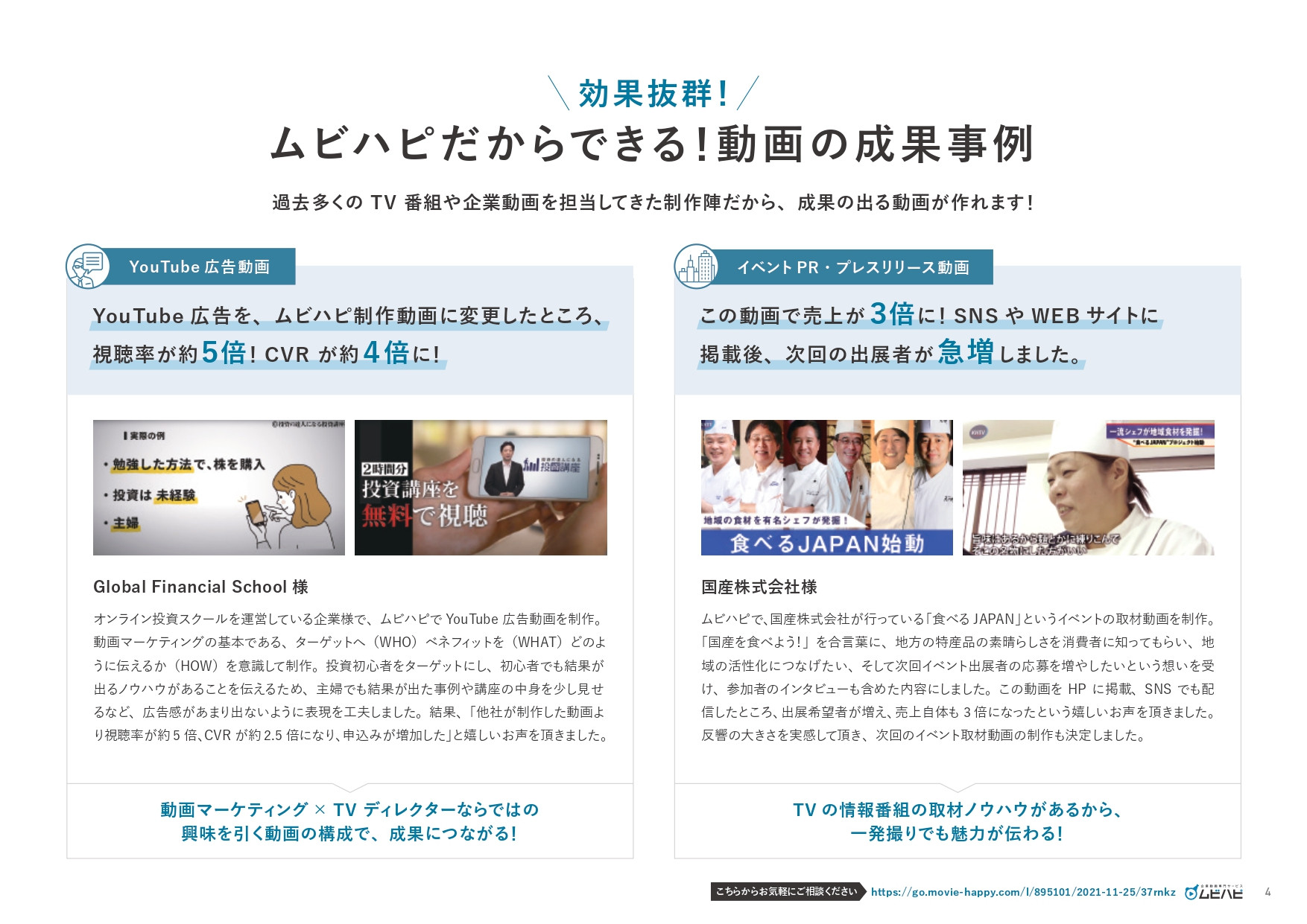 ムビハピ（株式会社アジアピクチャーズエンタテインメント） - ムビハピサービス紹介資料 - {(3 + 1)}ページ目