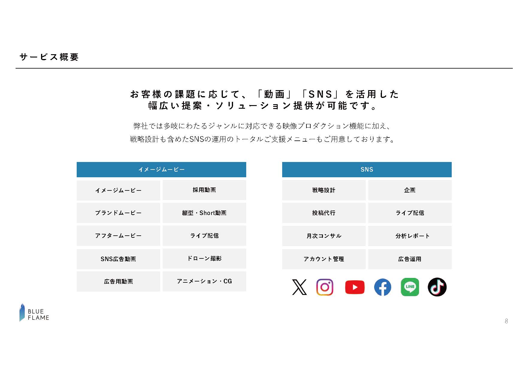 BlueFlame株式会社 - 会社案内 - {(7 + 1)}ページ目