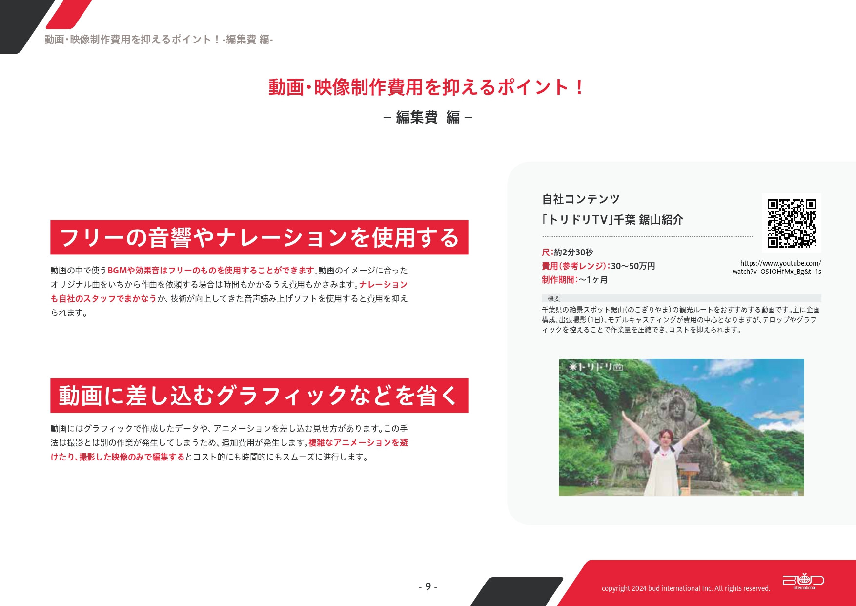株式会社バドインターナショナル - 動画・映像にかかる費用を大分解 - {(8 + 1)}ページ目