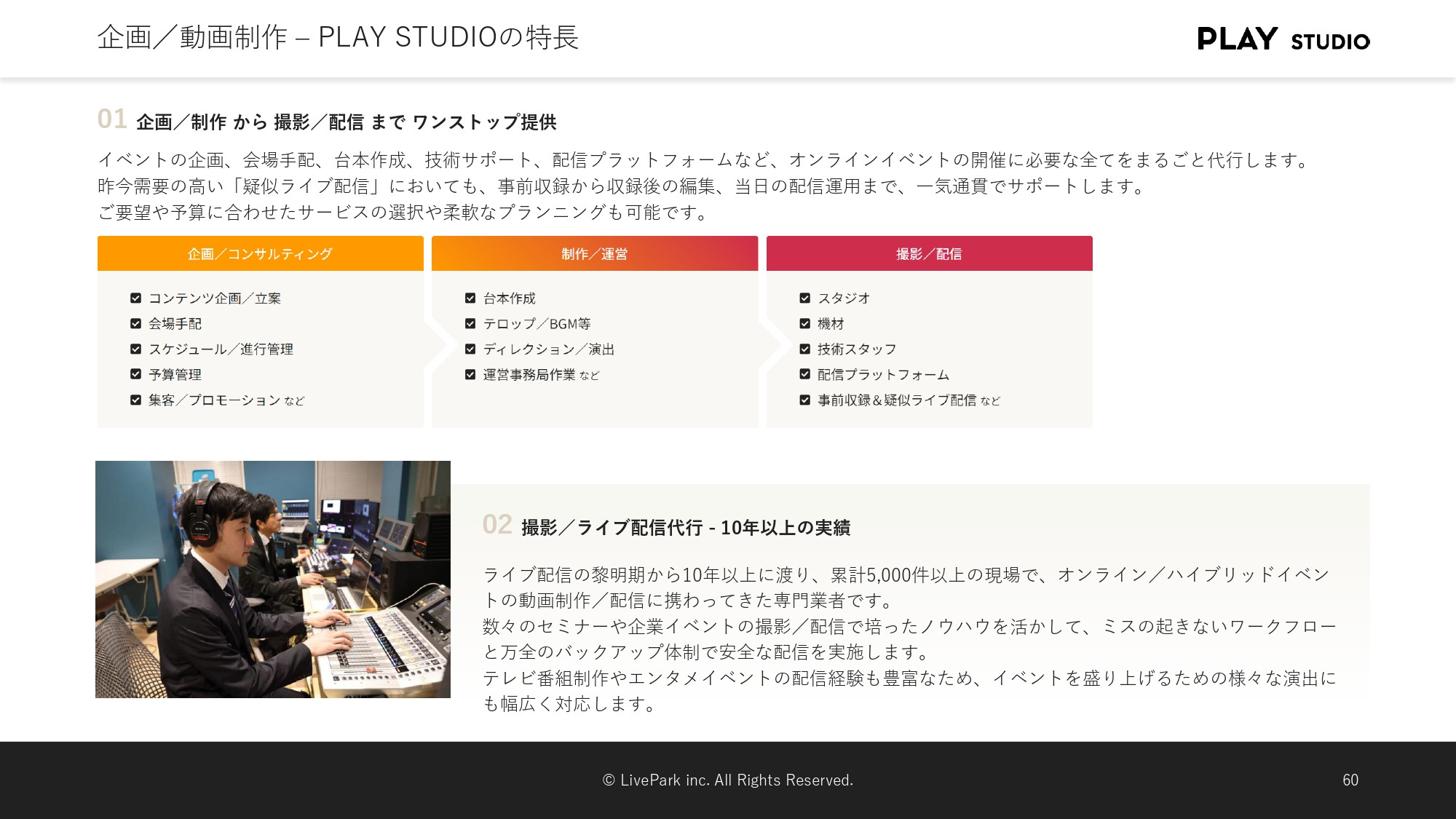 PLAY STUDIO - 【PLAY STUDIOサービスカタログ】動画制作・ライブ配信 - {(16 + 1)}ページ目