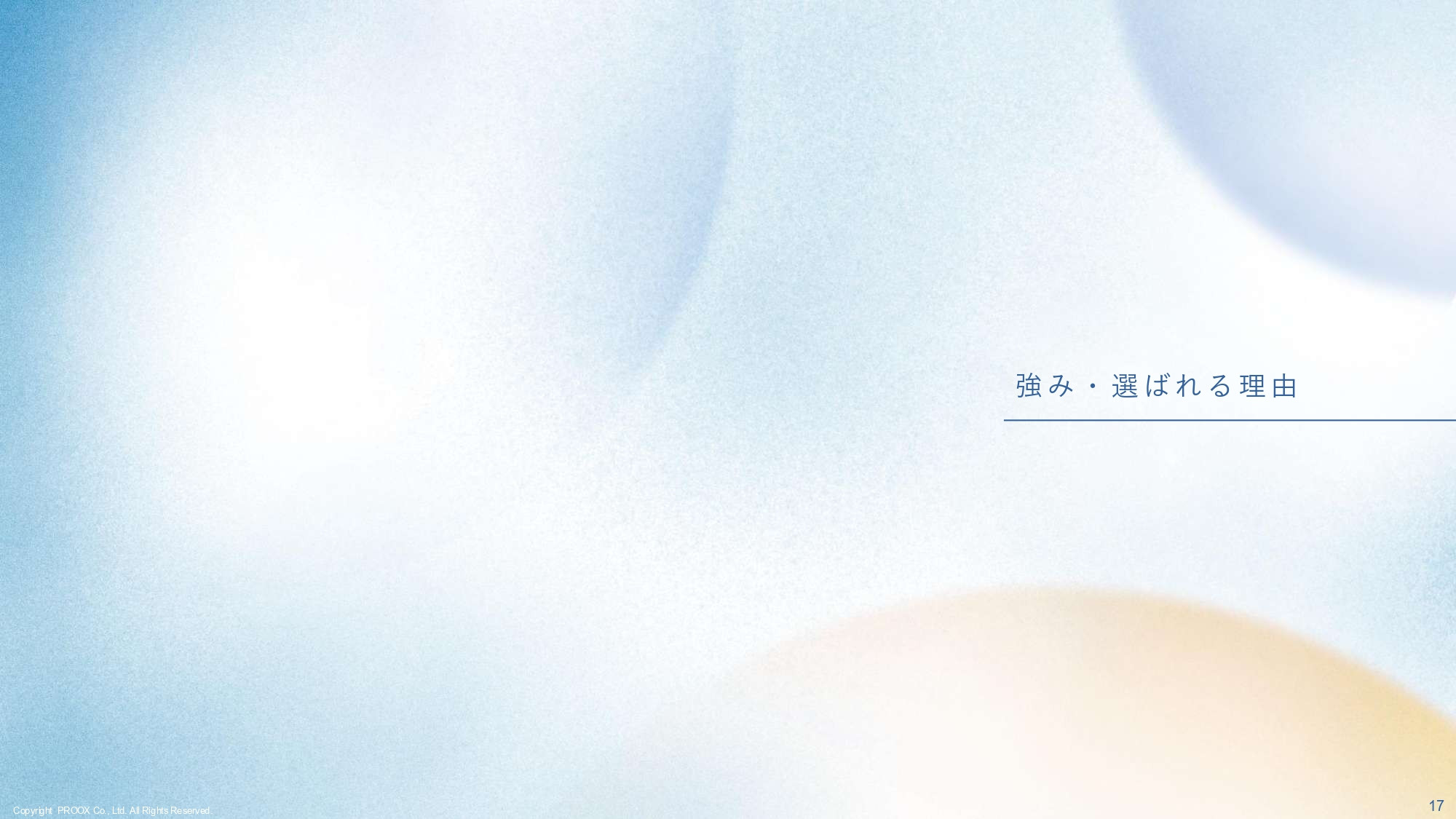 株式会社プルークス - 会社紹介資料 - {(17 + 1)}ページ目