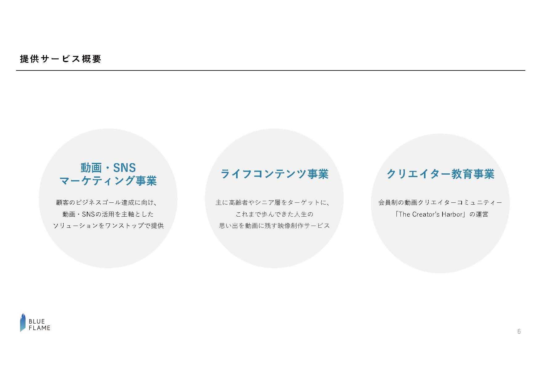 BlueFlame株式会社 - 会社案内 - {(5 + 1)}ページ目