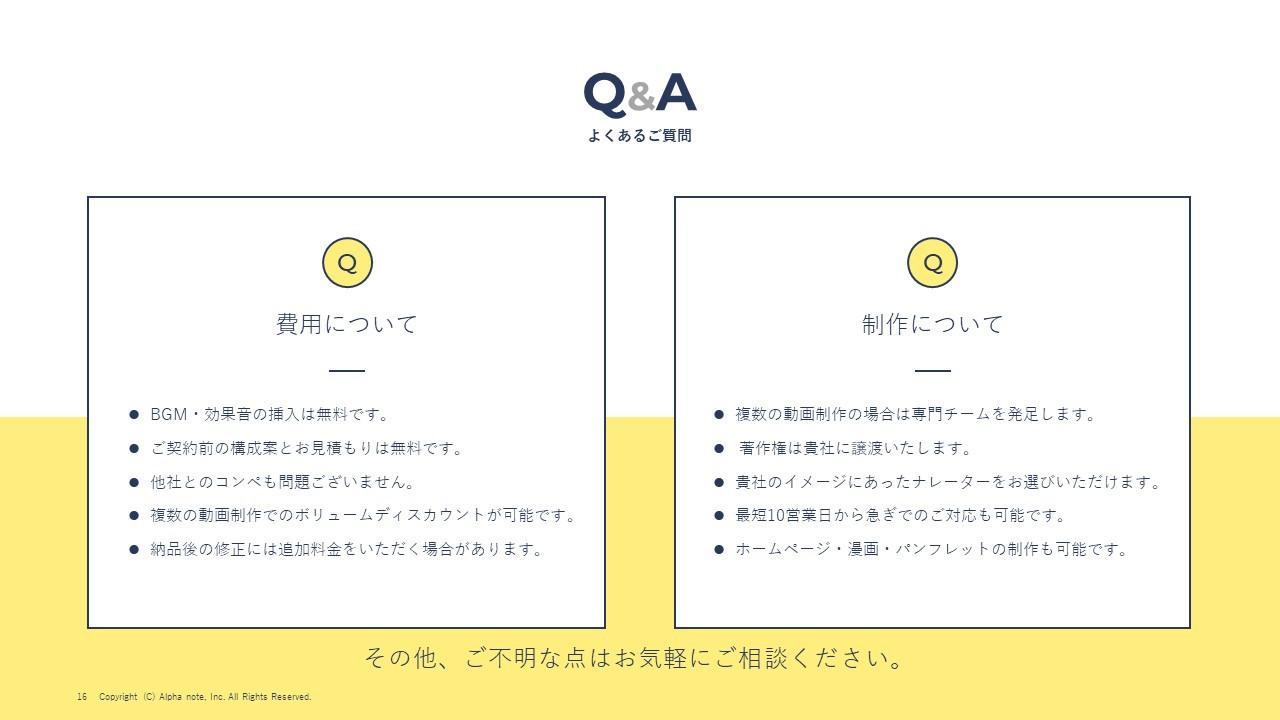 アルファノート株式会社 - 動画制作サービス『ムビサク』紹介資料 - {(16 + 1)}ページ目