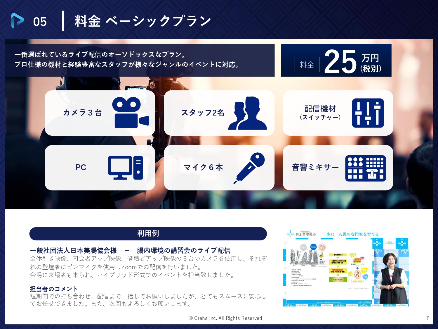 株式会社Creha - ライブ配信サービス - {(4 + 1)}ページ目