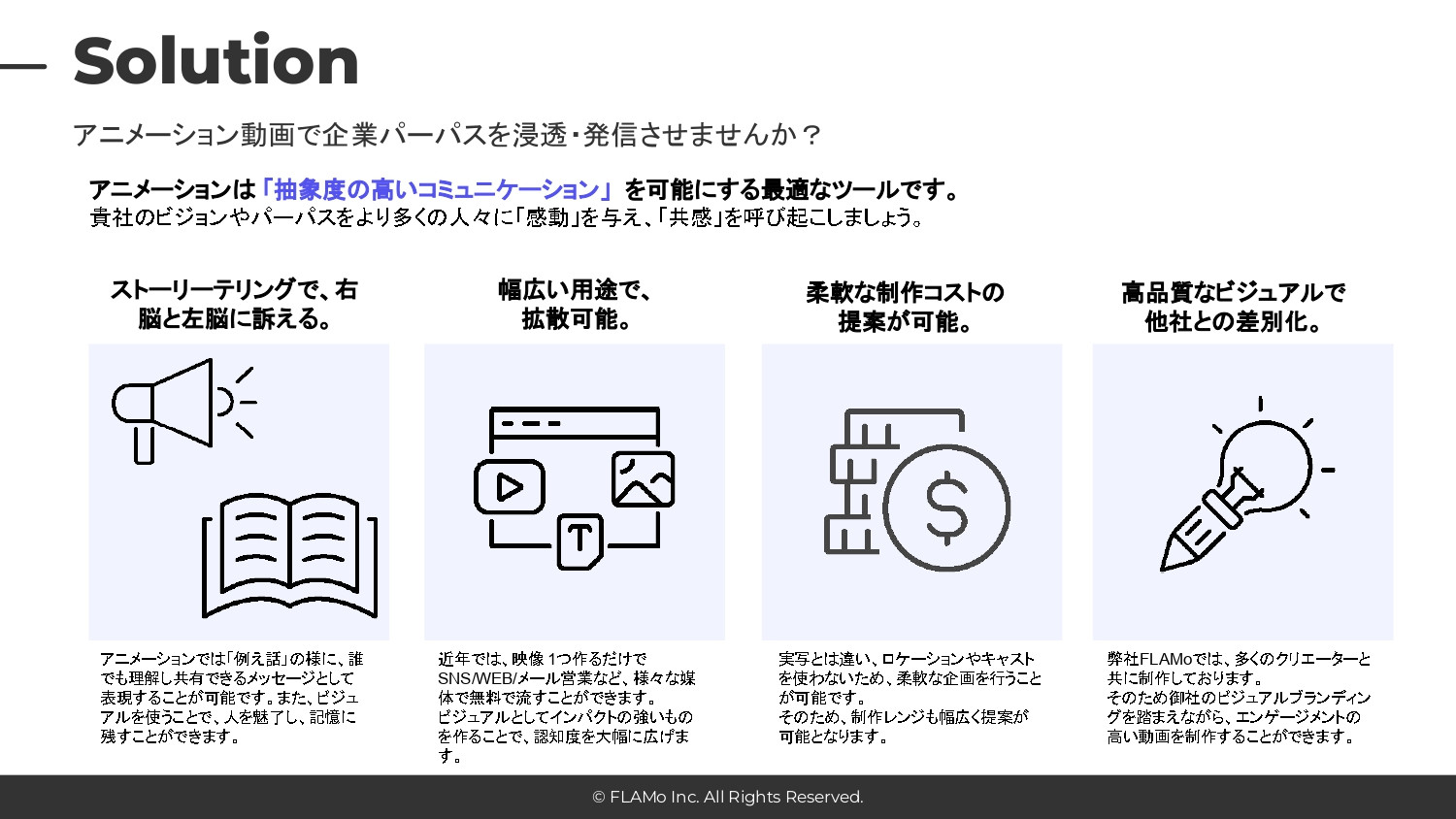 FLAMo合同会社 - パーパス動画のご提案資料 - {(6 + 1)}ページ目