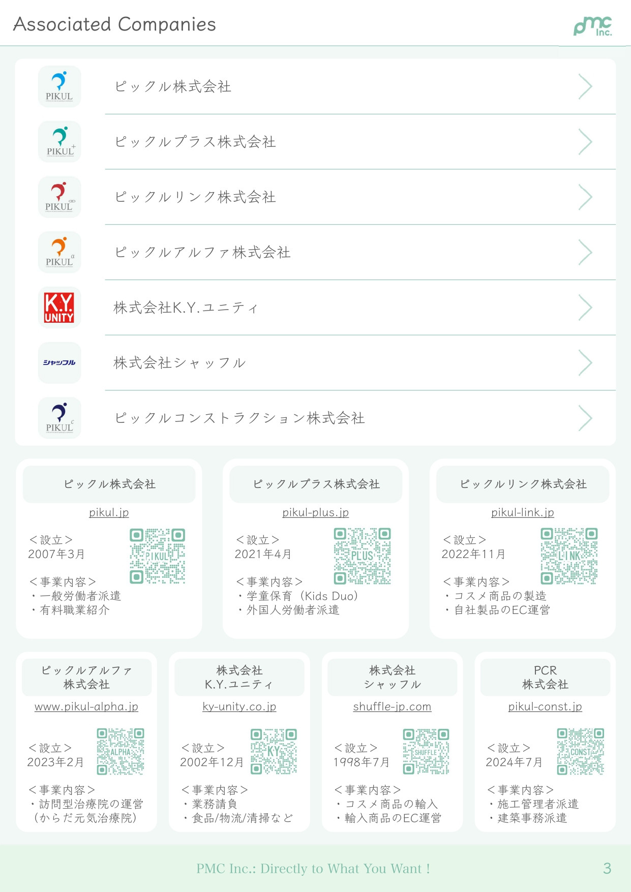 ピックルメディアクリエイション株式会社 - ピックルメディアクリエイション　会社資料 - {(3 + 1)}ページ目