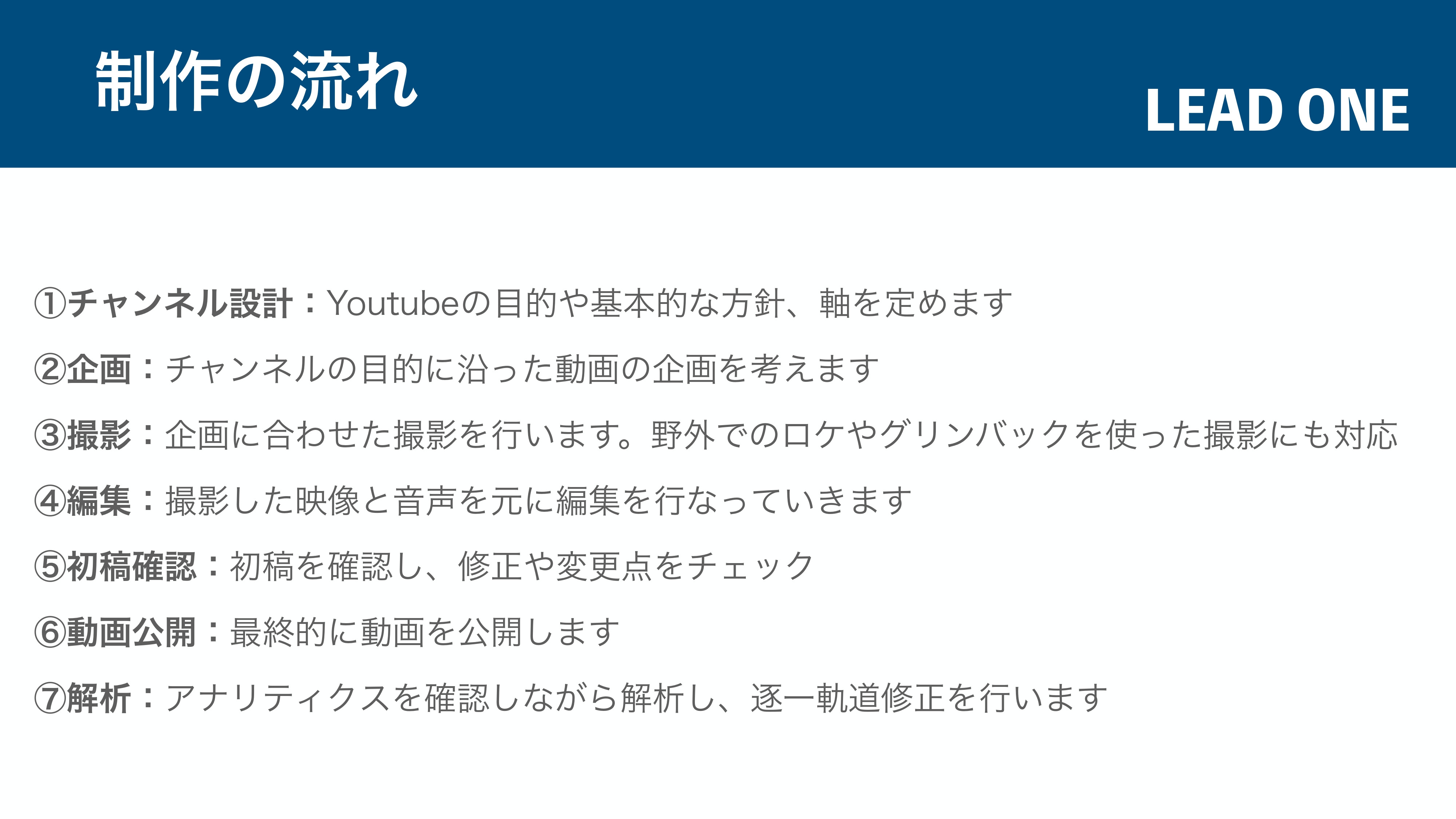 合同会社LEAD ONE - YouTube運営の手引き - {(30 + 1)}ページ目