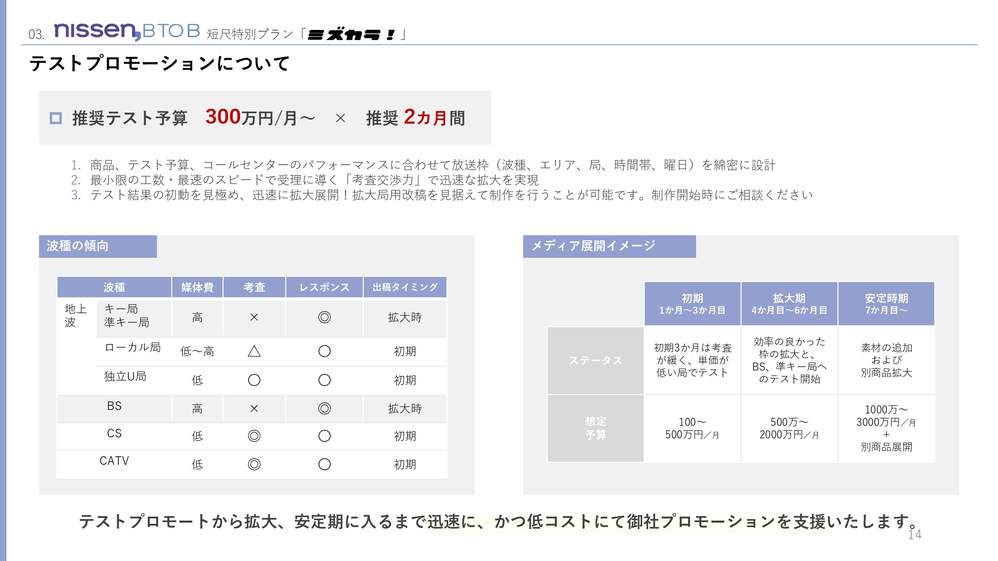 株式会社ニッセン - 低コストで2次利用可能な短尺インフォマーシャル「ミズカラ」 - {(13 + 1)}ページ目