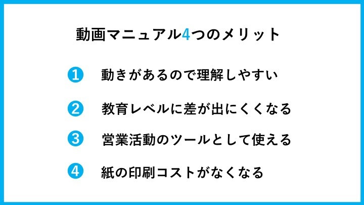 動画マニュアル４つのメリット